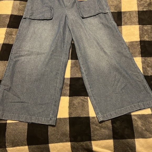 Happily Grey Blue Denim Wide-Leg Pants size 11 (29) NWT - Picture 4 of 10